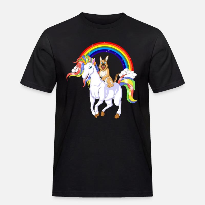 Deutscher Schäferhund Einhorn - Männer Workwear T-Shirt - Schwarz