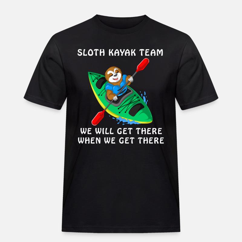 Faultier Kajak Team - Männer Workwear T-Shirt - Schwarz