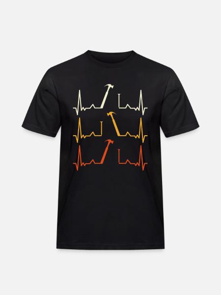 Heartbeat Hammer Pattern - Men's Workwear T-Shirt - black
