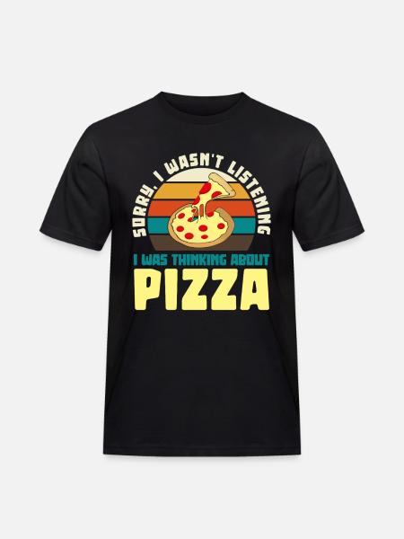 Pizza Dreamer Retro Motif - Men's Workwear T-Shirt - black