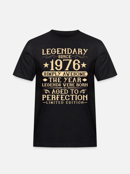 50-vuotissyntymäpäivä Vintage Vintage 1976 -lahja - Miesten Workwear t-paita - musta