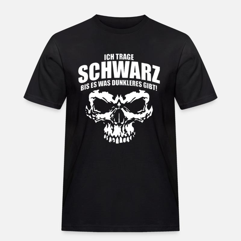 Schwarz Bis Dunkleres Schädel  - Männer Workwear T-Shirt - Schwarz
