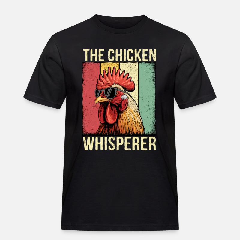 The Chicken Whisperer Retro Tee - Männer Workwear T-Shirt - Schwarz