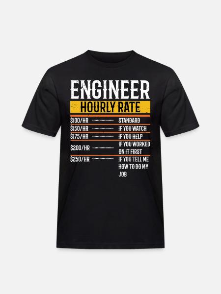 Morsomme ingeniørgaver ingeniør timepris - Workwear T-Shirt for menn - svart