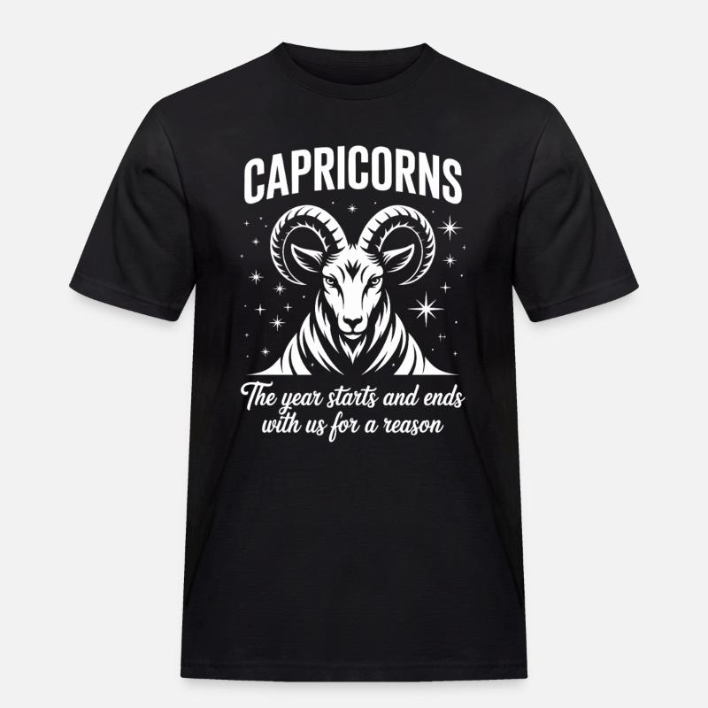 Steinbock Sternzeichen - Männer Workwear T-Shirt - Schwarz