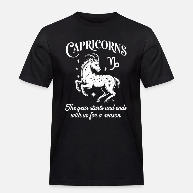 Steinbock Sternzeichen - Männer Workwear T-Shirt - Schwarz