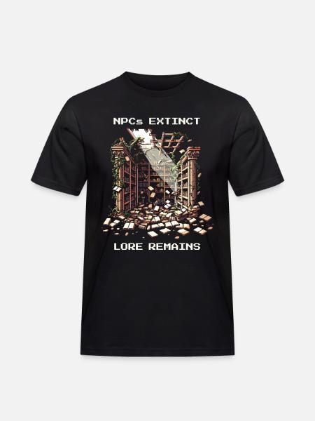 NPCs gone, lore stays | Post-apocalyptic - Men's Workwear T-Shirt - black