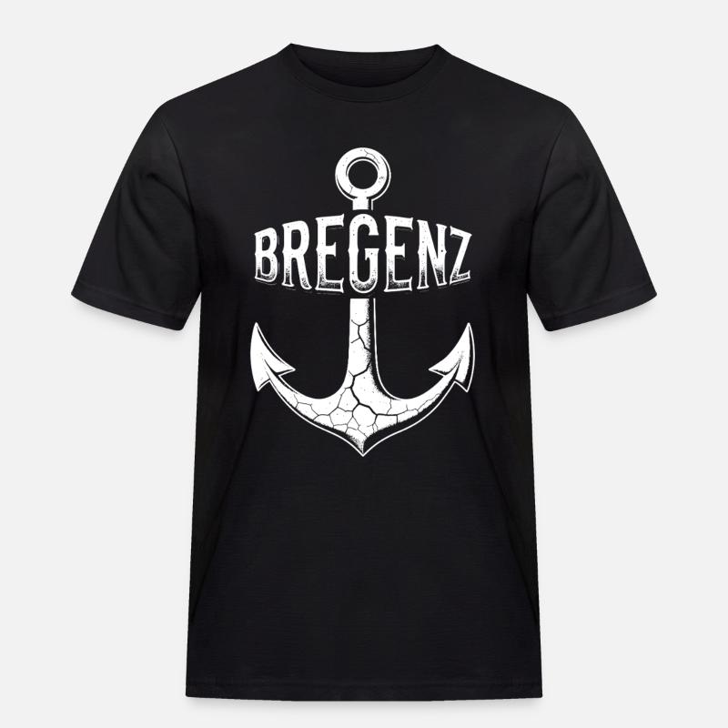 Anker Bregenz Bodensee Österreich - Männer Workwear T-Shirt - Schwarz