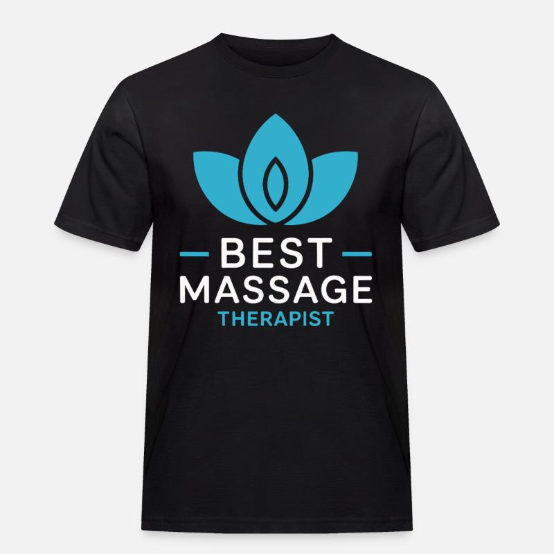 Bester Massagetherapeut Zen Lotus - Männer Workwear T-Shirt - Schwarz