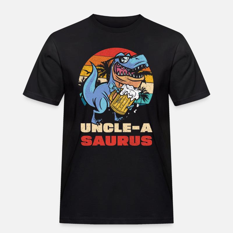 UncleASaurus Bierheld - Männer Workwear T-Shirt - Schwarz