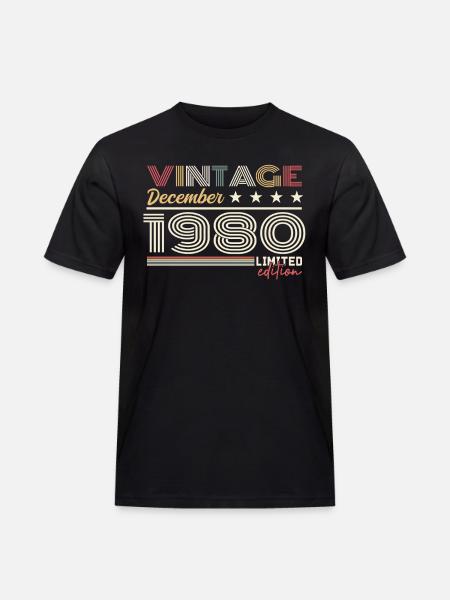 Cadeau Décembre 1980 - T-shirt Workwear homme - noir