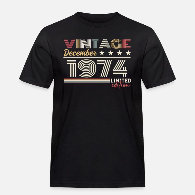 Geschenk Dezember 1974 - Männer Workwear T-Shirt - Schwarz