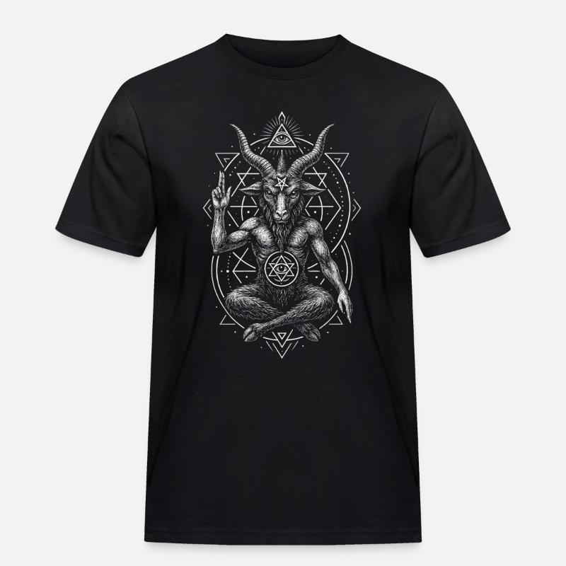 Baphomet Satanismus Dämon mit Ziegenkopf - Männer Workwear T-Shirt - Schwarz