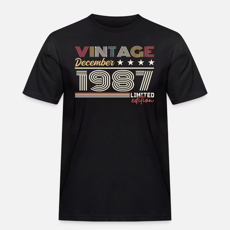 Geschenk Dezember 1987 - Männer Workwear T-Shirt - Schwarz