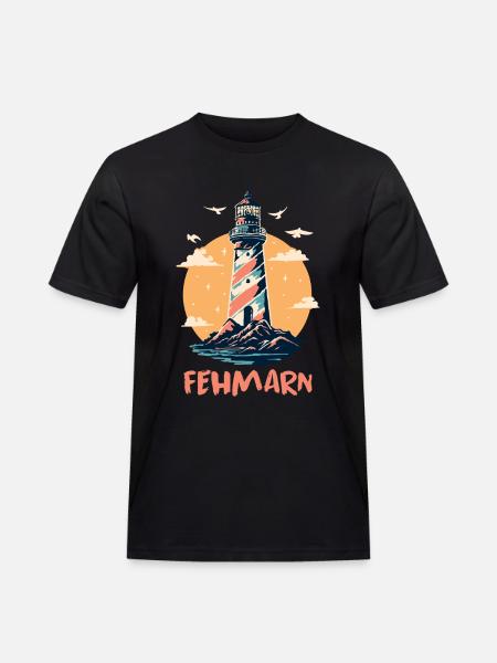 Baltic Sea Holiday FEHMARN Lighthouse Fun - Men's Workwear T-Shirt - black