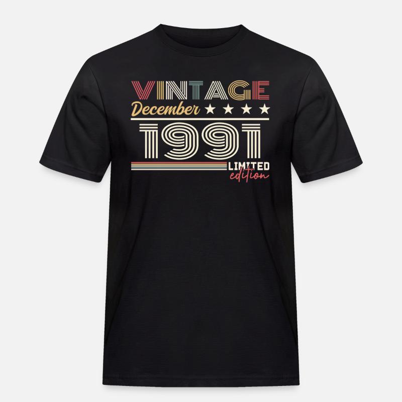 Geschenk Dezember 1991 - Männer Workwear T-Shirt - Schwarz