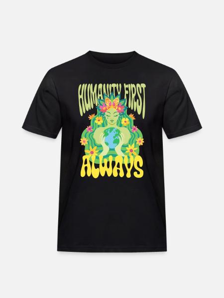 Menschlichkeit Equality Humanity First Always - Men's Workwear T-Shirt - black