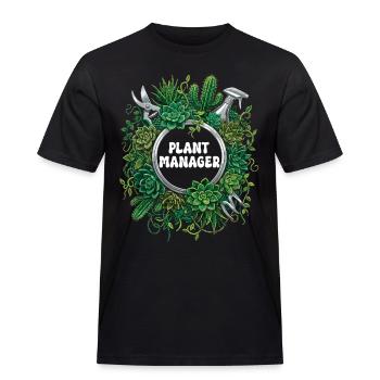 Gestionnaire d’usine drôle Cactus succulent - T-shirt Workwear homme - noir - Devant - AI Model Male 178 light (178cm)