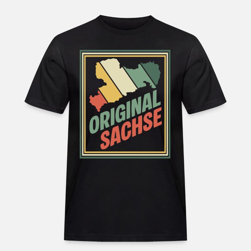 Original Sachsen Retro Emblem - Männer Workwear T-Shirt - Schwarz
