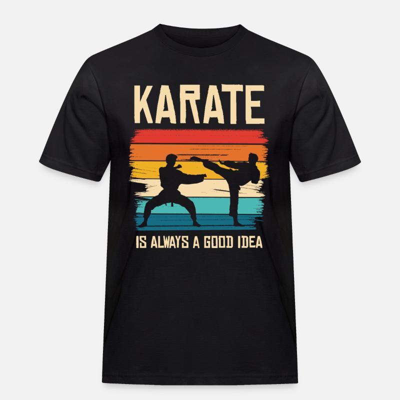 Karate ist immer eine gute Idee - Männer Workwear T-Shirt - Schwarz
