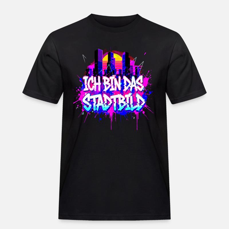 Synthwave Stadtbild - Ich Bin Das Stadtbild - Männer Workwear T-Shirt - Schwarz