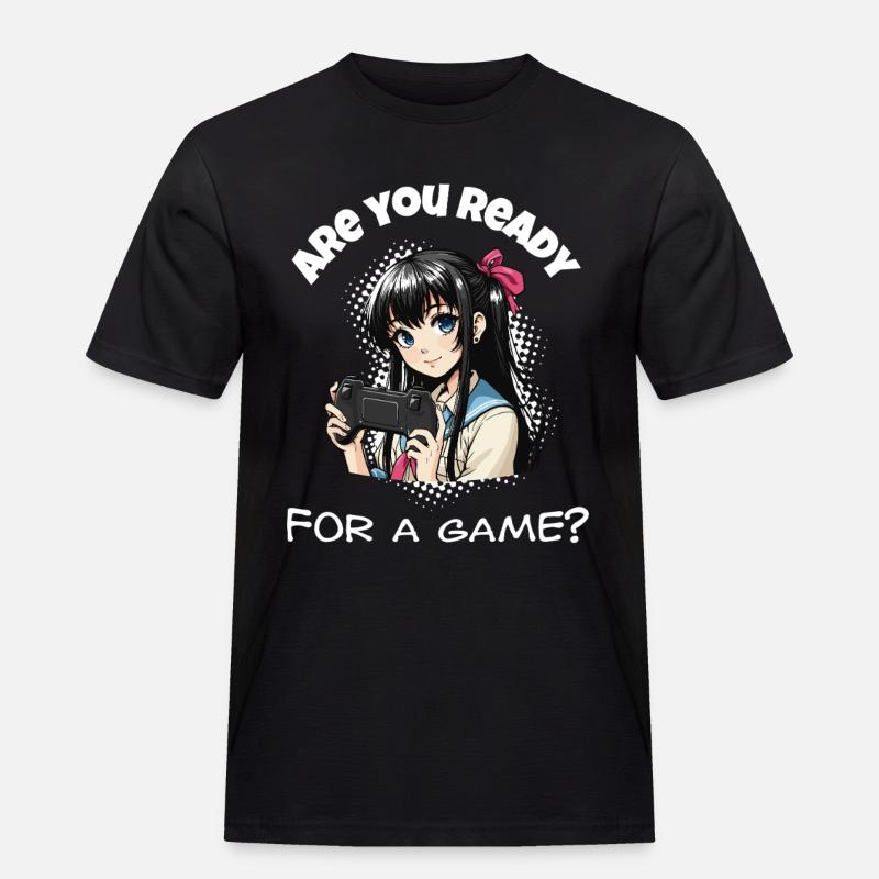 Bist du bereit? Gaming - Männer Workwear T-Shirt - Schwarz