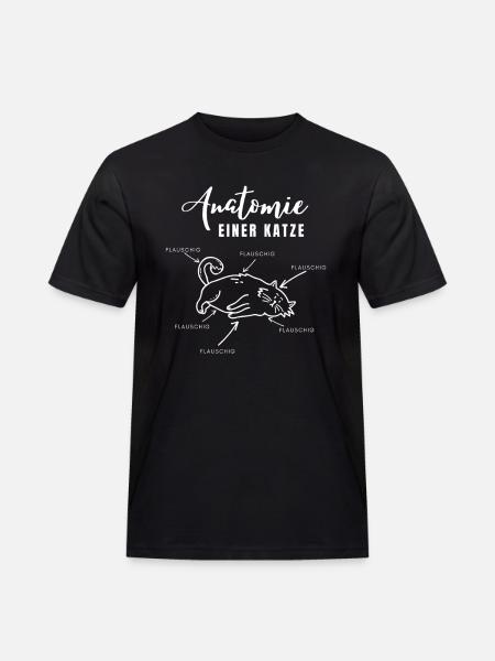Anatomie einer Katze – alles flauschig - Männer Workwear T-Shirt - Schwarz