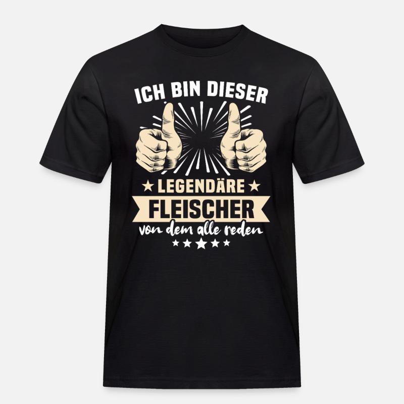 Fleischer Sprüche - Männer Workwear T-Shirt - Schwarz