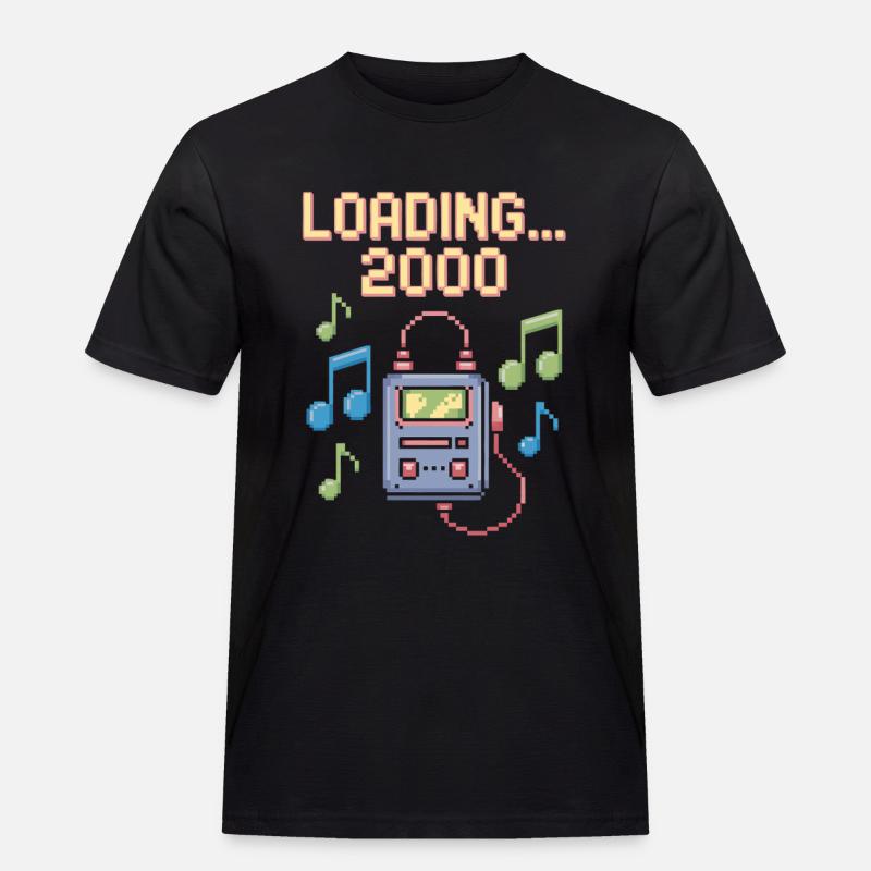 Retro Pixel Design – Loading 2000 - Men's Workwear T-Shirt - black
