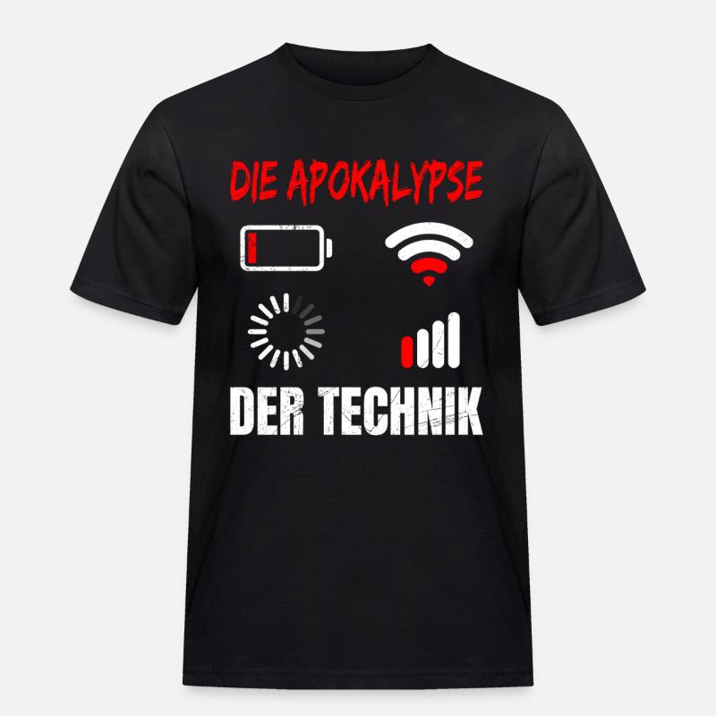 Coder DIE APOKALYPSE DER TECHNIK LUSTIG - Männer Workwear T-Shirt - Schwarz