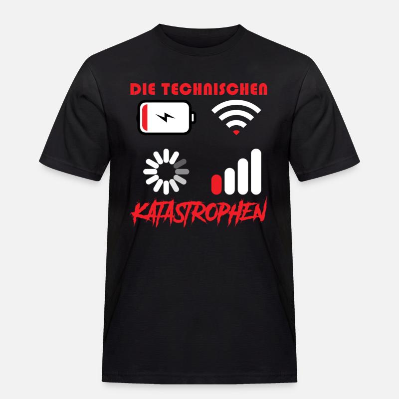 Computer DIE TECHAISCHEN KATASTROPHEN LUSTIG - Männer Workwear T-Shirt - Schwarz