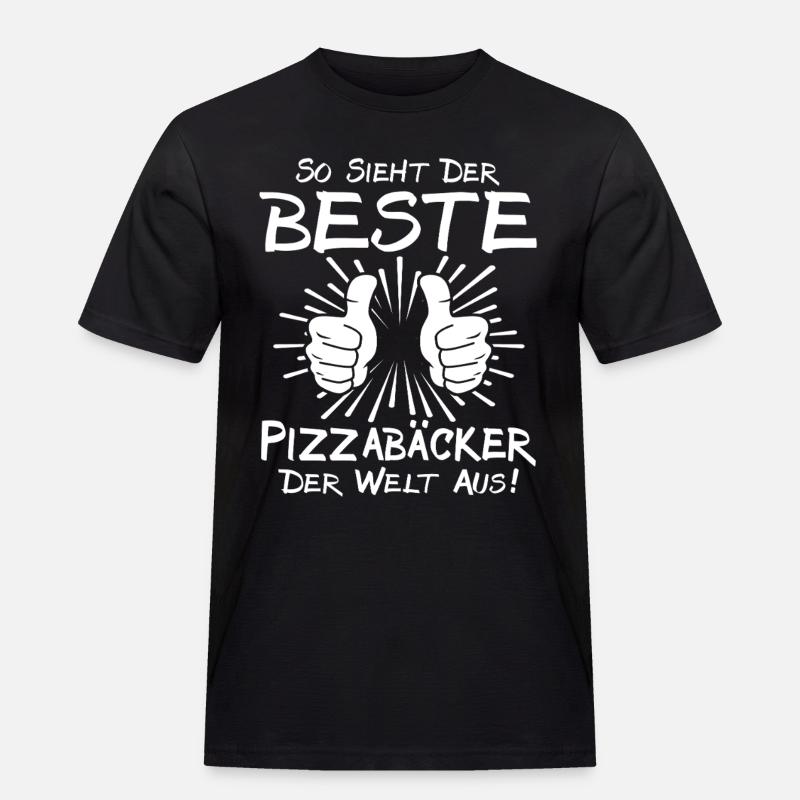 Bester Pizzabäcker - Männer Workwear T-Shirt - Schwarz