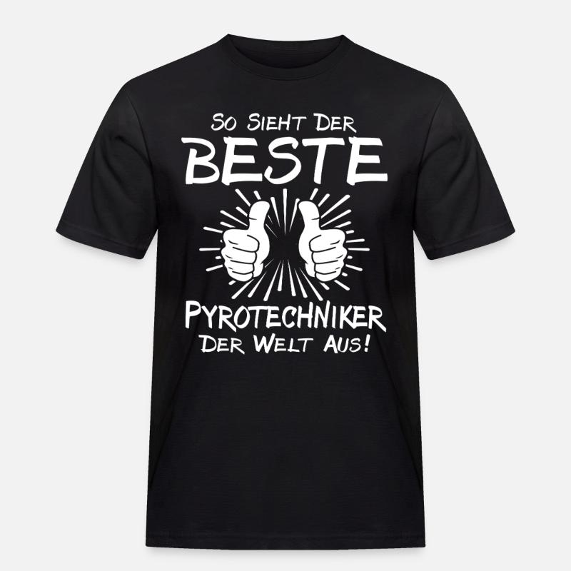 Bester Pyrotechniker - Männer Workwear T-Shirt - Schwarz
