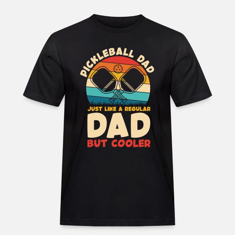 Pickleball Dad Cooler Than Regular - Männer Workwear T-Shirt - Schwarz
