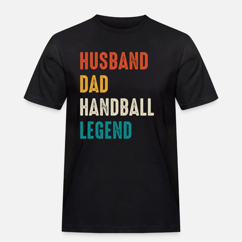Handball Legende Vater Ehemann - Männer Workwear T-Shirt - Schwarz