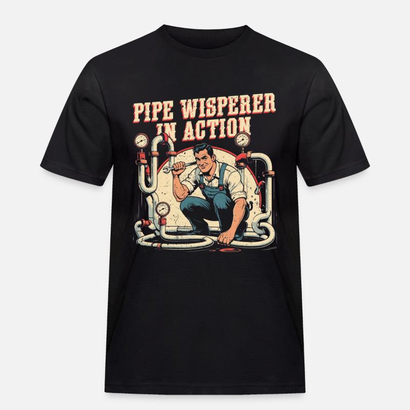 Pipe Layer Pipe Builder Pipe Whisperer - Men's Workwear T-Shirt - black
