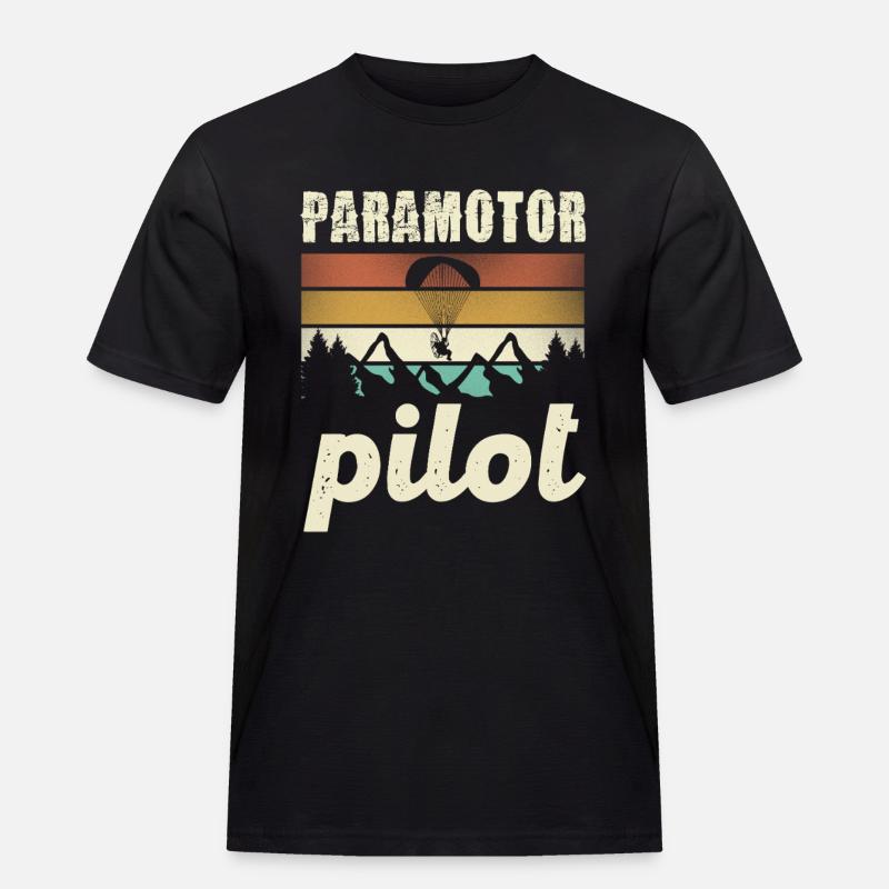 Paramotor Pilot Retro Sunset - T-shirt Workwear homme - noir