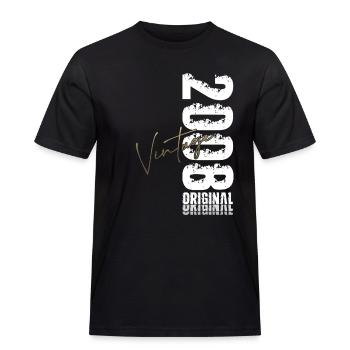 18. Geburtstag Shirt – Original 2008 Vintage Retro - Männer Workwear T-Shirt - Schwarz - Vorne - AI Model Male 178 light (178cm)