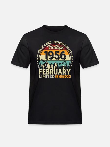 70-års fødselsdag februar 1956 Vintage Vintage - Herre Workwear T-Shirt - sort