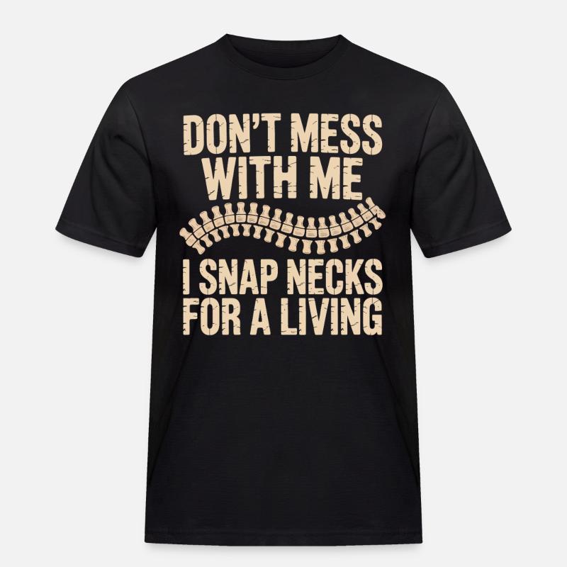 Dont Mess With Me Zip Neck - Männer Workwear T-Shirt - Schwarz