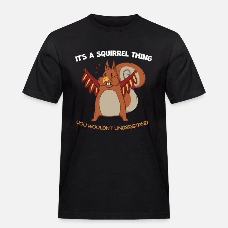 Flügel-Eichhörnchen Spruch - Männer Workwear T-Shirt - Schwarz