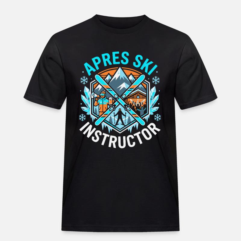 Après-Ski Instructor - Männer Workwear T-Shirt - Schwarz