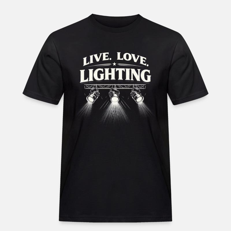 Lichttechniker Beleuchtungstechniker Lighting Guy - Männer Workwear T-Shirt - Schwarz