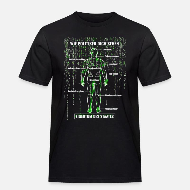 Systemfehler Steuerzahler - Matrix Zerlegeplan  - Männer Workwear T-Shirt - Schwarz