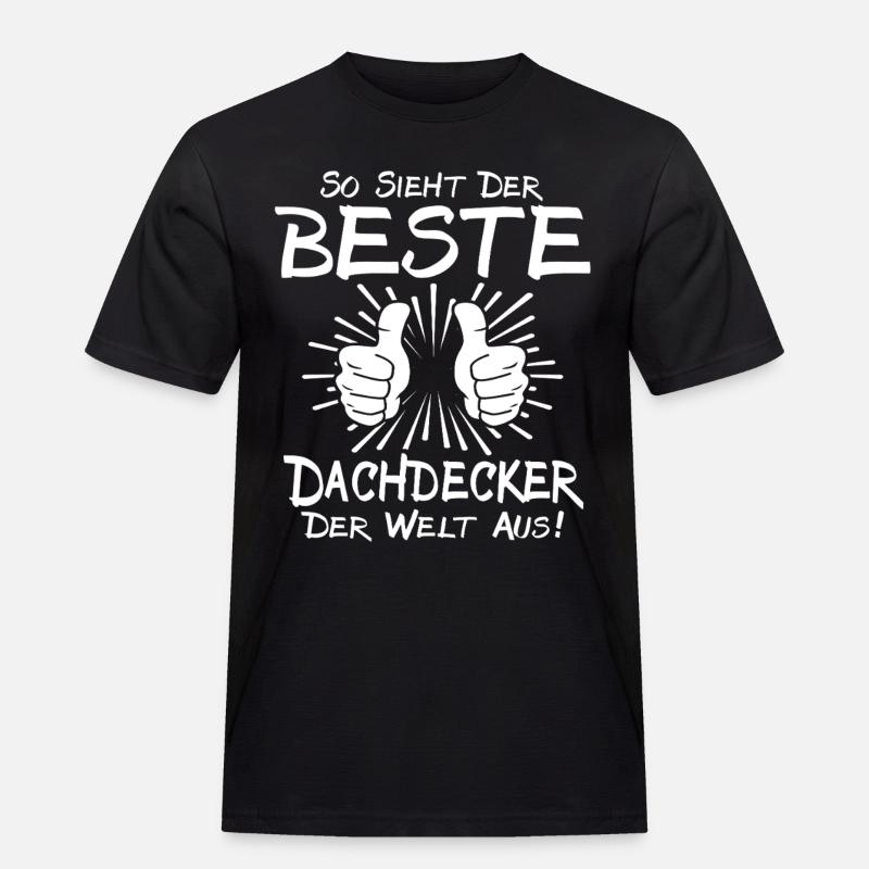 Bester Dachdecker - Männer Workwear T-Shirt - Schwarz