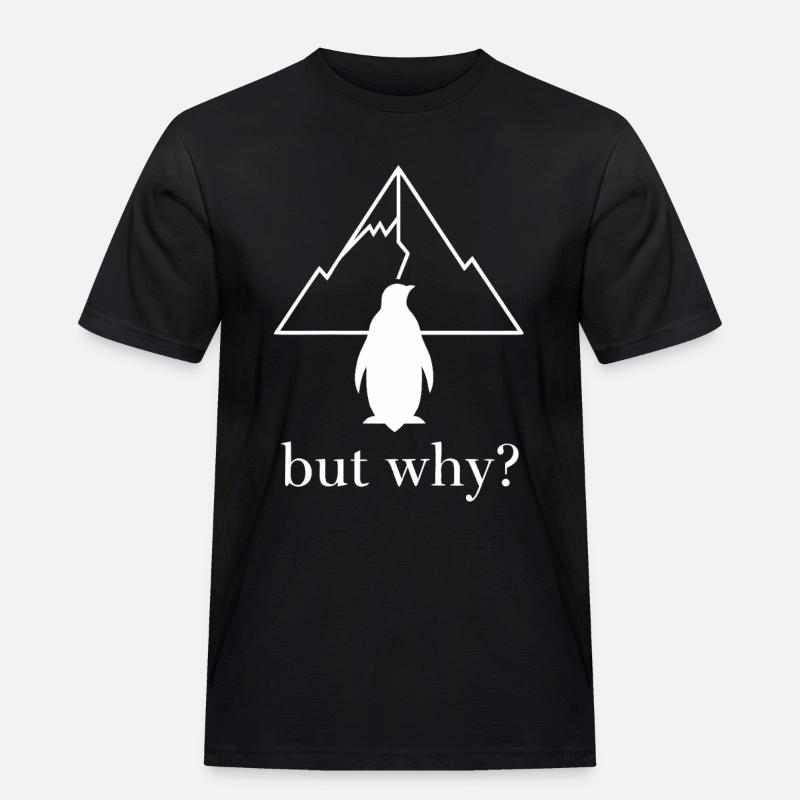 Pinguin | Lustiger Nihilistic Pinguin - Männer Workwear T-Shirt - Schwarz
