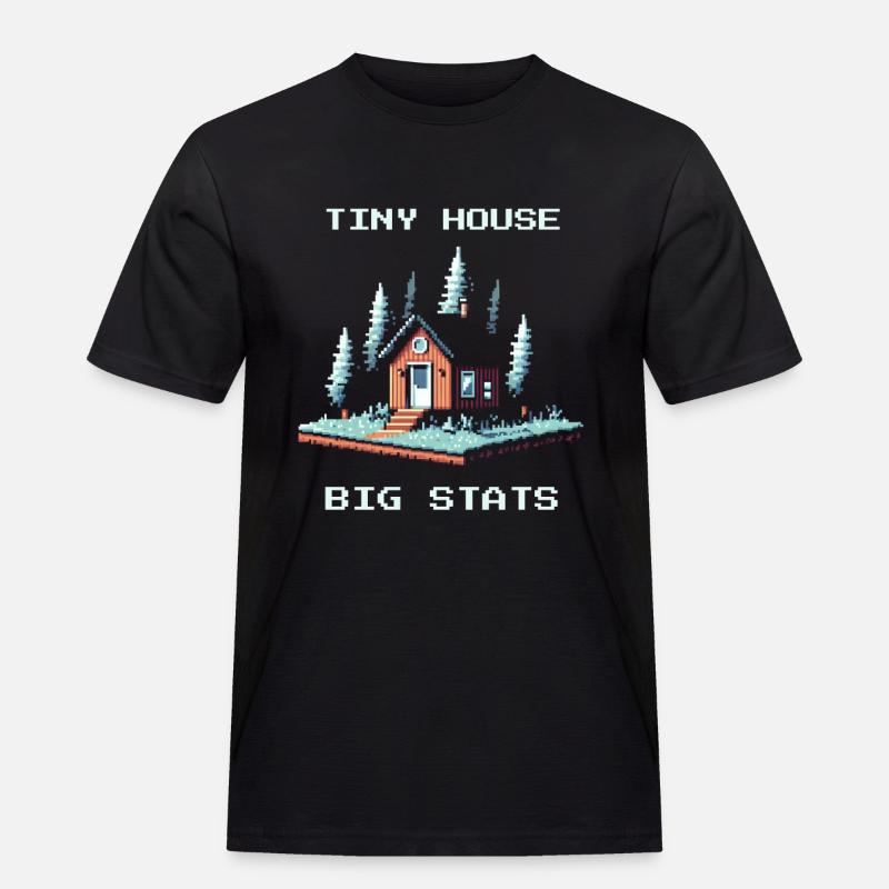 Tiny House, große Werte | Minimalismus - Männer Workwear T-Shirt - Schwarz