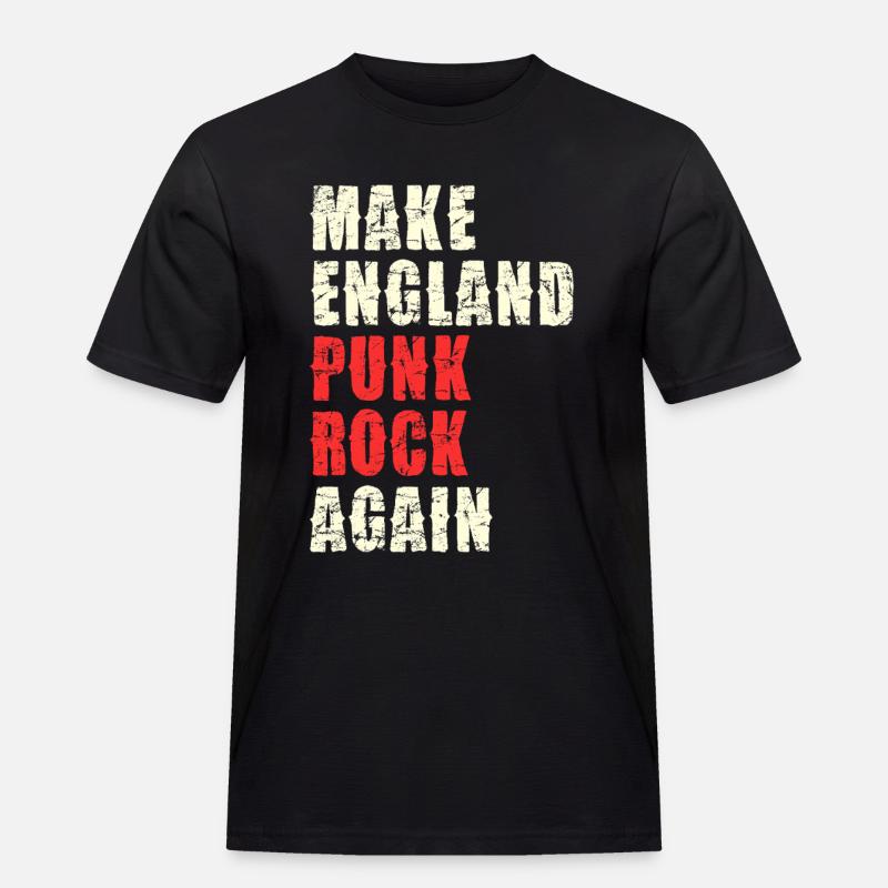 Make England Punk Rock Again - Männer Workwear T-Shirt - Schwarz