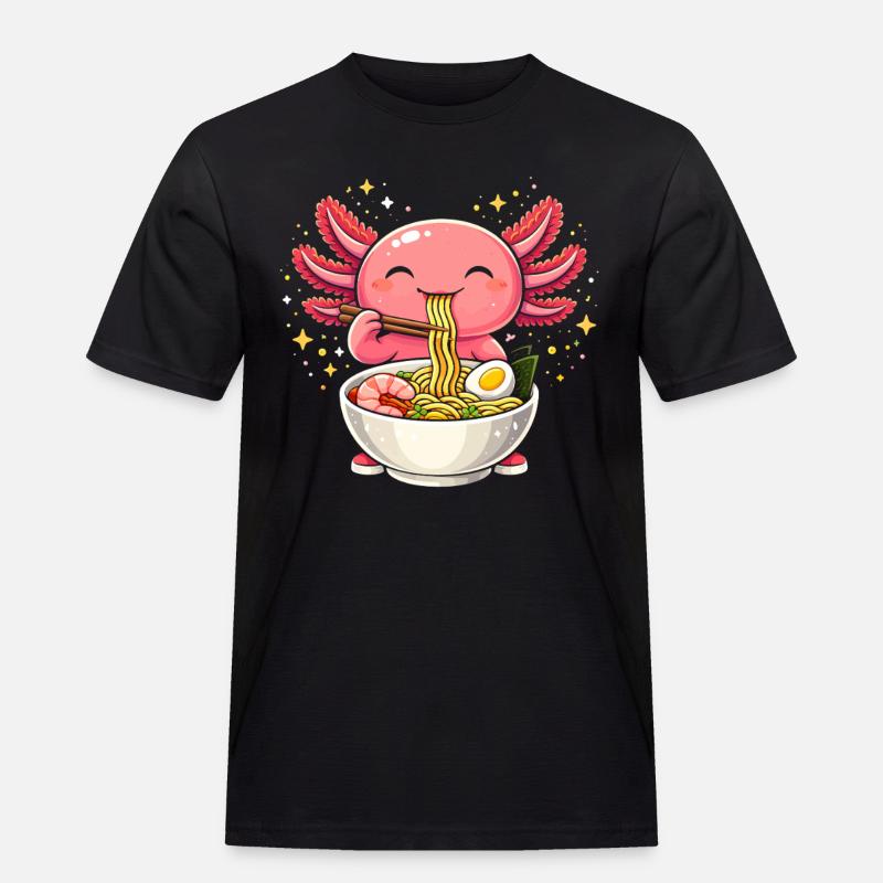 Ramenengelchen mit Nudeln - Männer Workwear T-Shirt - Schwarz