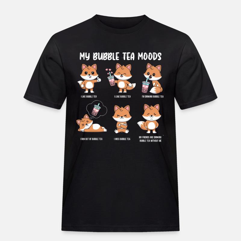 Fox Bubble Tea Meme - Men's Workwear T-Shirt - black